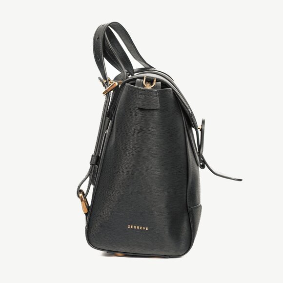 Senreve Midi Maestra Black Textured-Leather Backpack - Picture 3 of 16